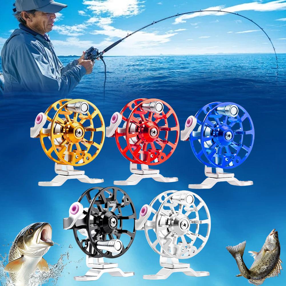 Ice Fishing Line - Mini Carrete de Pesca Metálico Portátil,