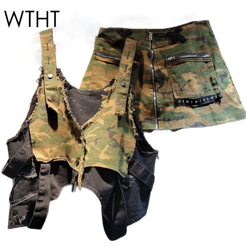 Fly Line - WTHT nueva moda mujer Patchwork camuflaje
