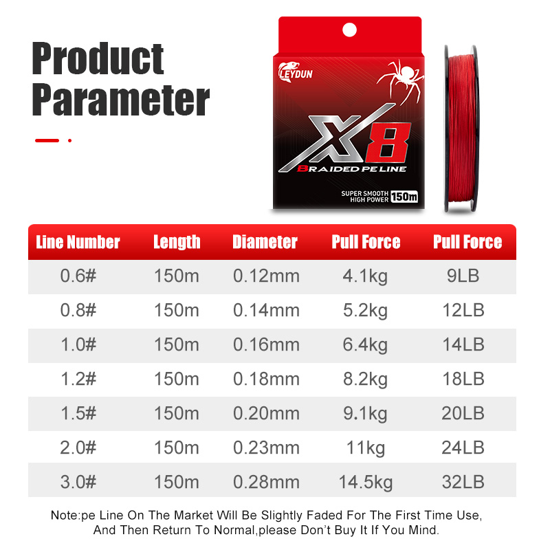 LEYDUN-sedal de pesca rojos qu - Ice Fishing Line reseña y precio